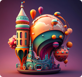 AI generated futuristic cityscape at night