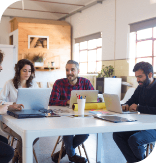 Professional team collaborating